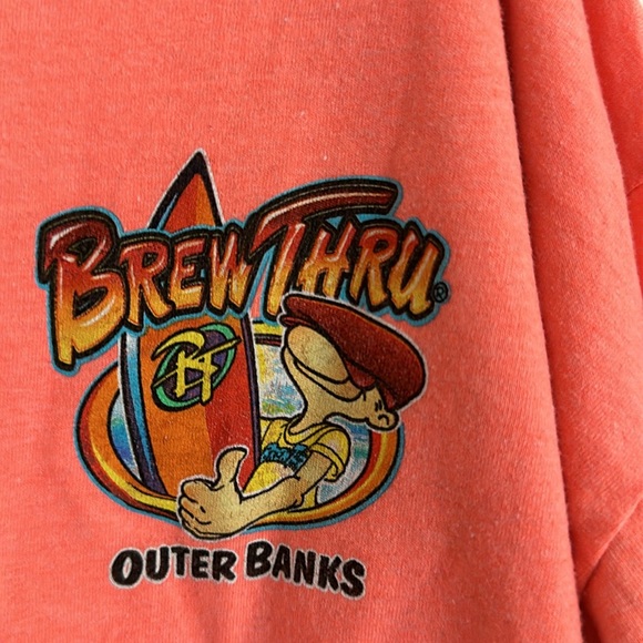 Brew Thru size large orange Tshirt great shape - Picture 2 of 4
